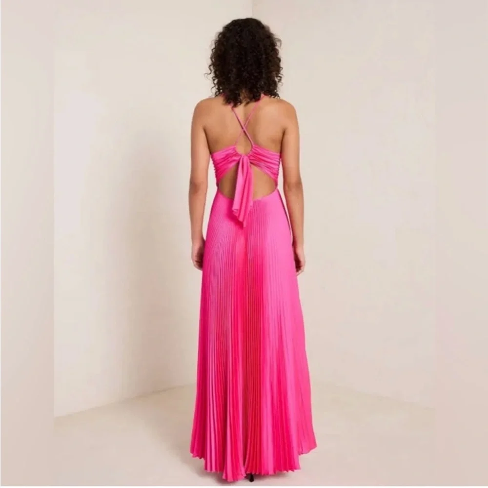 A.L.C. Fuchsia Pleated Maxi Dress - Picture 3 of 5